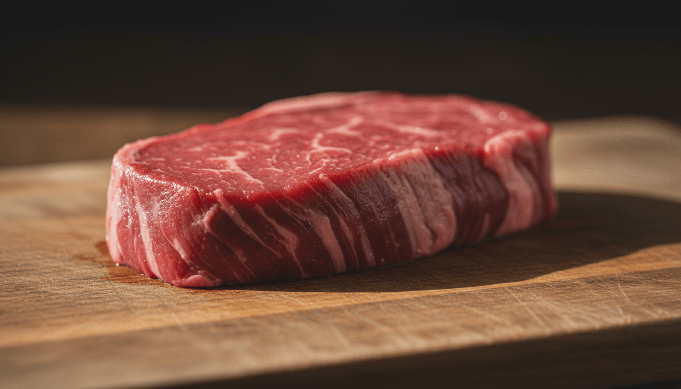 Filet mignon fresh on cutting board