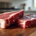 Raw t bone steaks