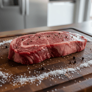 Top sirloin fresh on cutting board with