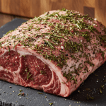 Prime rib uncooked with seasonings