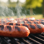 Hot dogs on grill